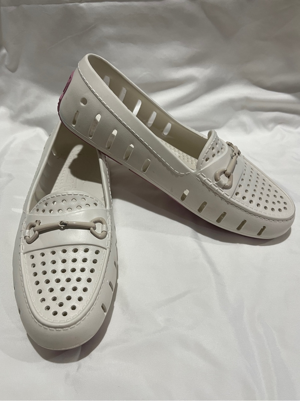 Women’s Floafers Tycoon Bit Driver Loafers in Coconut and Lavender Pink